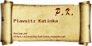 Plavsitz Katinka névjegykártya